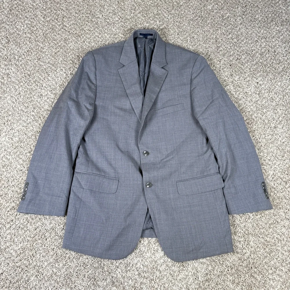 Jos A Bank Blazer Mens 40 Regular Gray Tailored Fit Wool‎ Blend brrr
